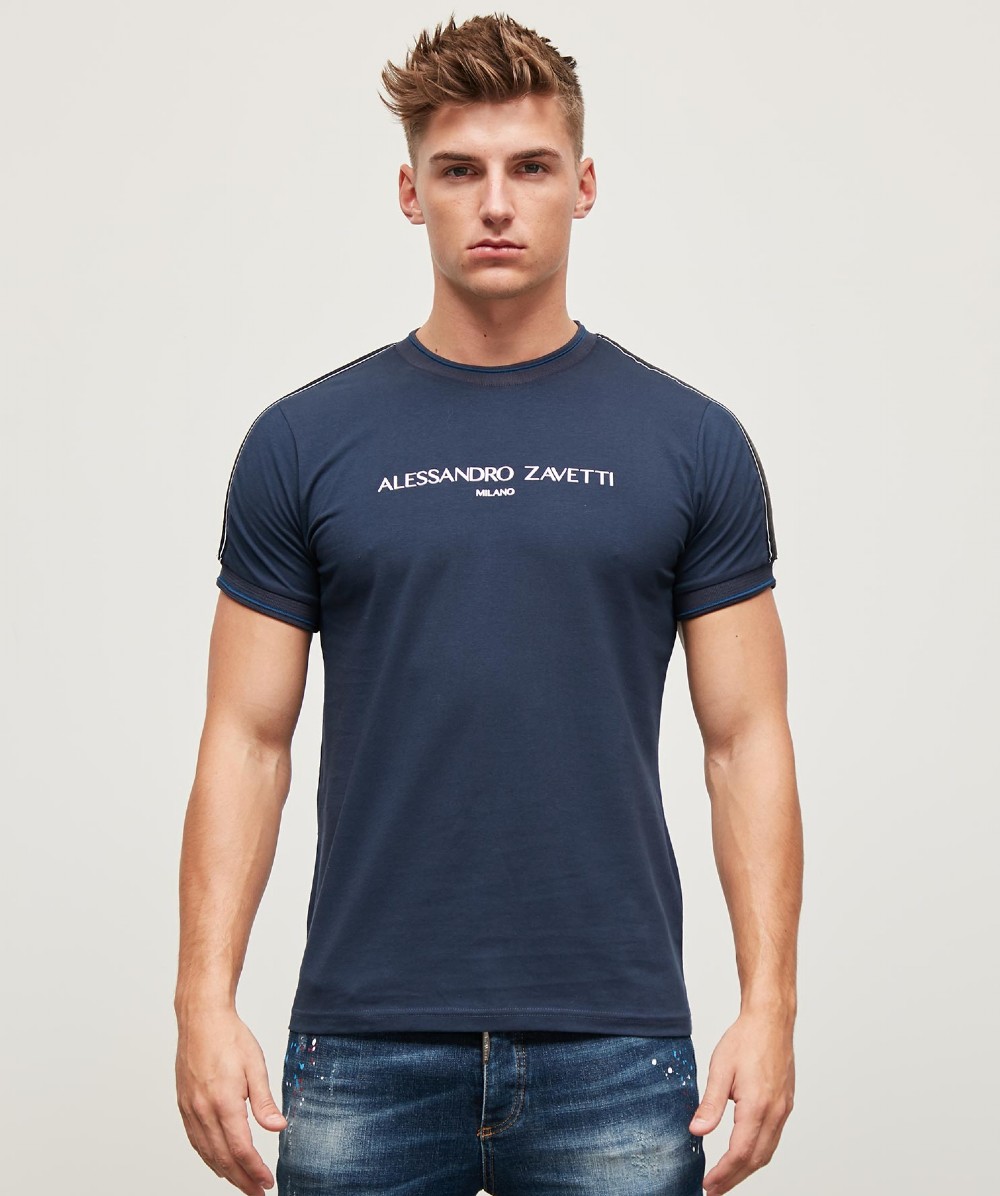 Alessandro Zavetti Rolando Tape T-Shirt | Navy | Zavetti