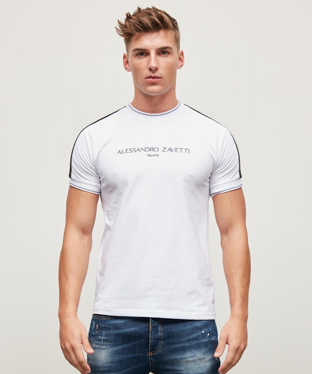 Alessandro Zavetti Rolando Tape T-Shirt | White | Zavetti