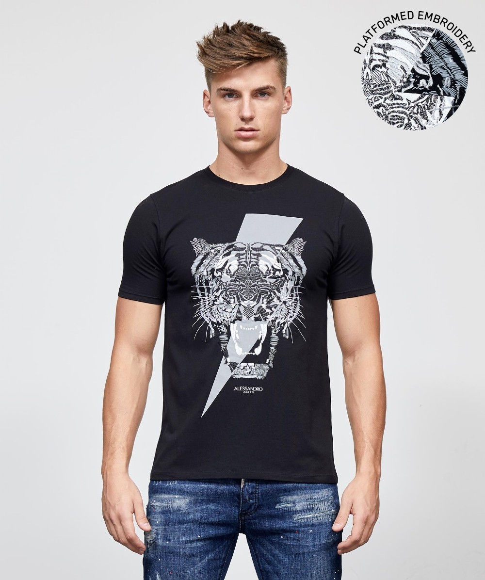 Alessandro Zavetti Tiger Bolt T-Shirt | Black / Reflective | Zavetti