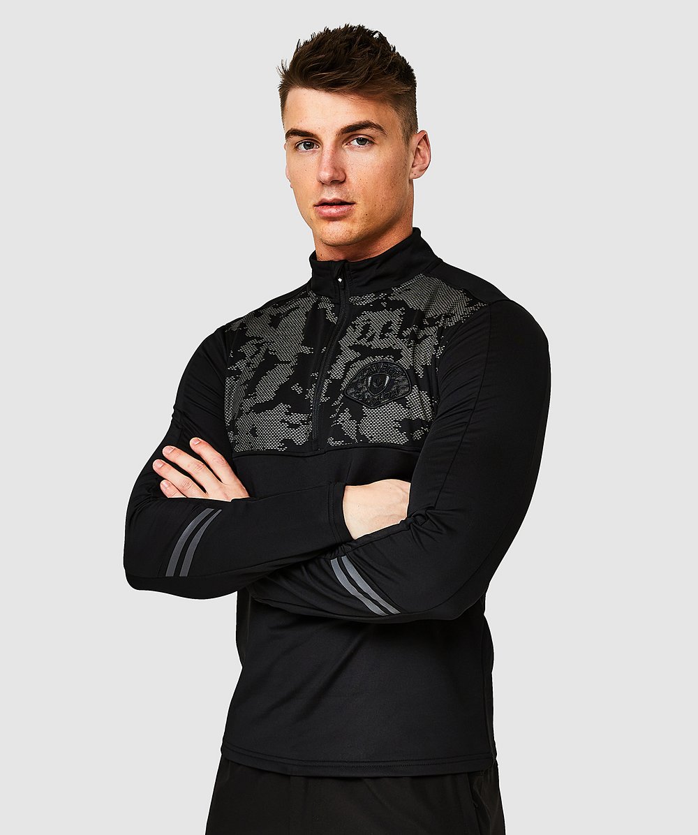 Zavetti Canada Silvatino Quarter Zip Top | Jet Black | Zavetti