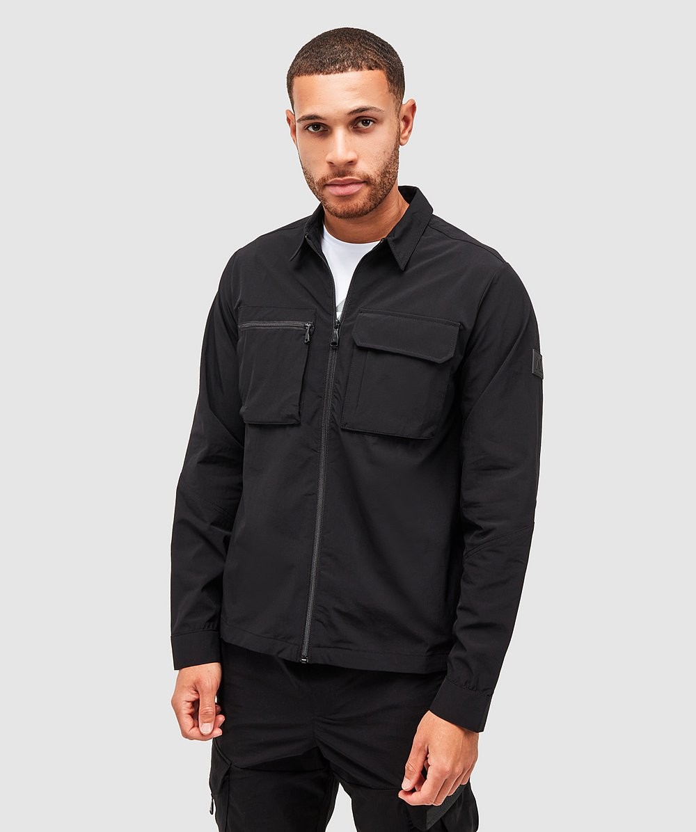 Alessandro Zavetti Marcello Cargo Overshirt | Jet Black | Zavetti