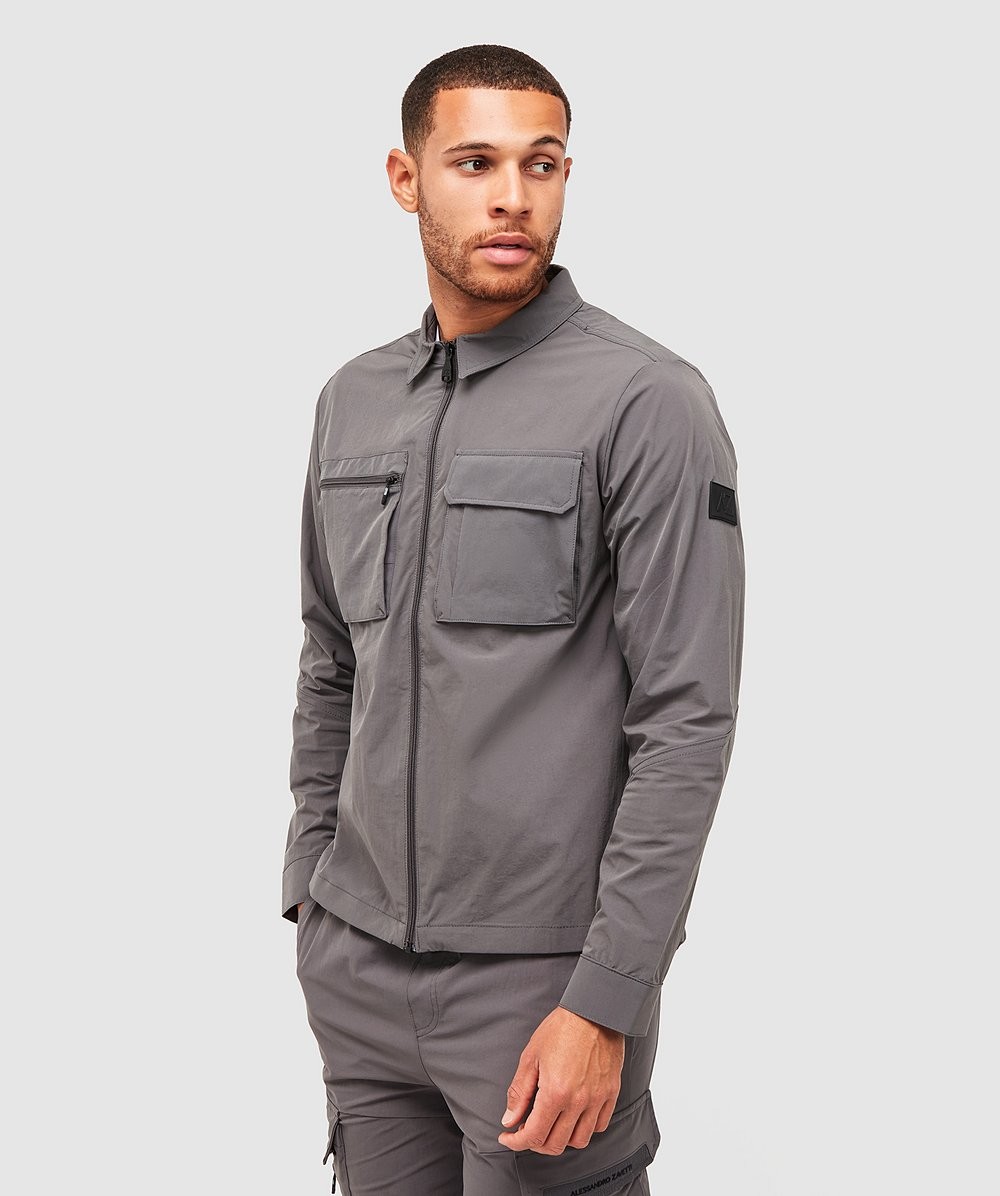 Alessandro Zavetti Marcello Cargo Overshirt | Charcoal | Zavetti