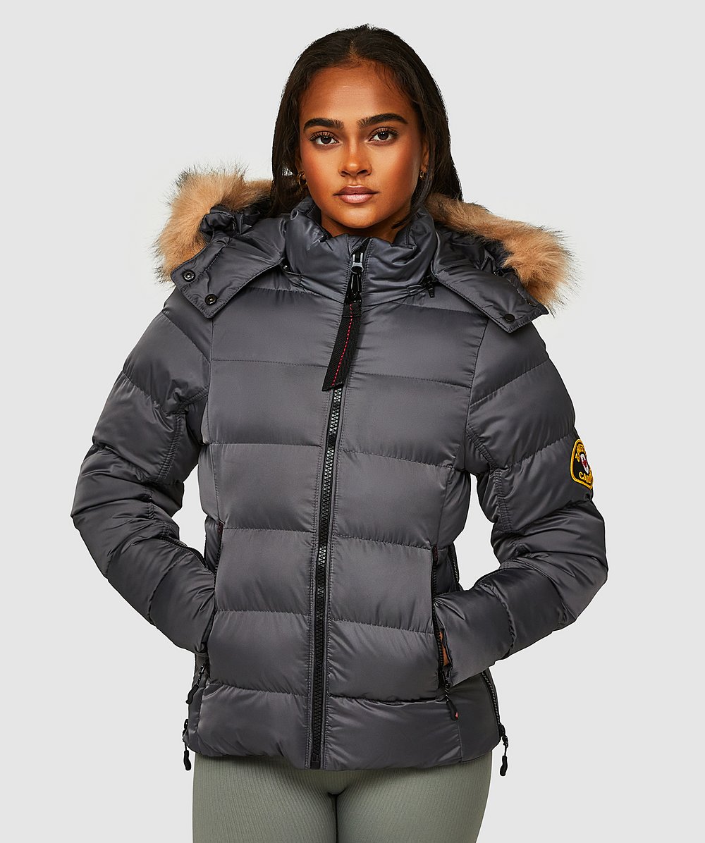 Zavetti Canada Womens Virna Slimline Puffer Jacket | Asphalt | Zavetti