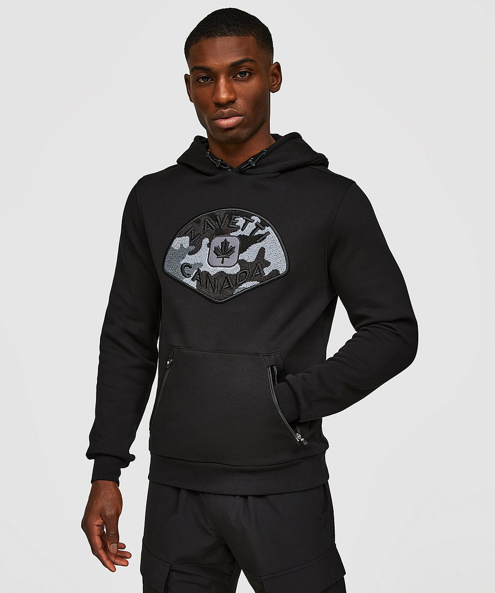 Spring Offer Camicci Overhead Hoodie | Jet Black | Zavetti