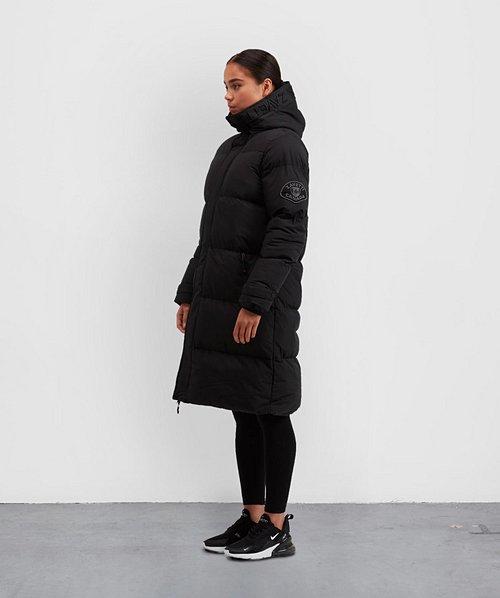Zavetti Canada Womens Alora Longline Puffer Jacket, BLACK