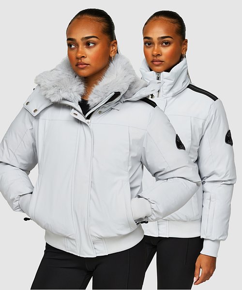 Womens Gabellia Platinum Hooded Bomber Jacket