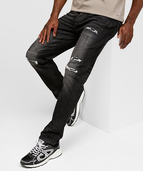 Pacelli Loose Stacked Fit Denim Jean
                